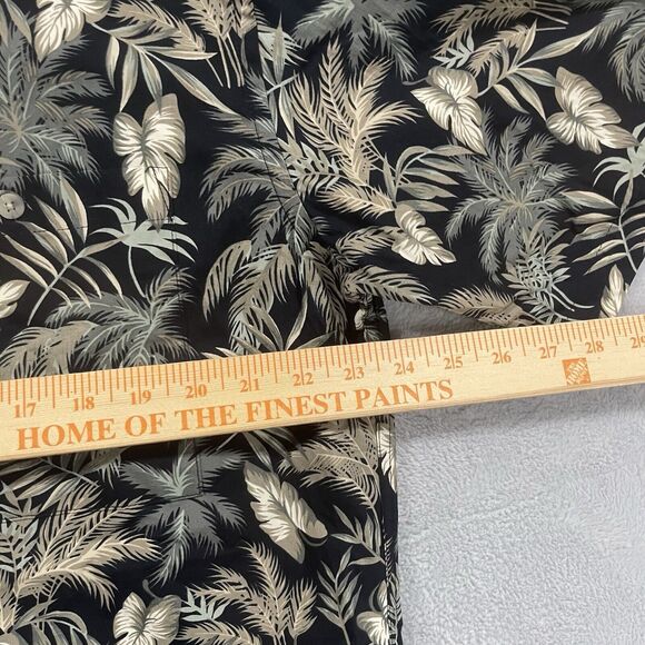 Pierre Cardin Vintage Cotton Hawaiian Shirt Men's Large Short Sleeve Black - Picture 5 of 6